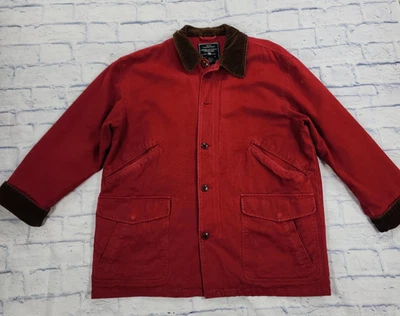 American Eagle Outfitters MENS SZ L Chore Coat Flannel Lining Red Cotton VINTAGE - Image 1 of 4