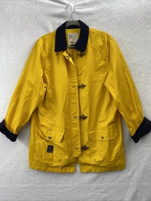 Винтажный Lauren Ralph Lauren куртка женщин большой желтый морской переключения пальто 90-х - Изображение 1 из 4