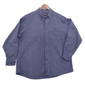 Woolrich Flannel Shirt Mens XL Blue Tattersall Plaid Long Sleeve Pocket Outdoor - Picture 1 of 8