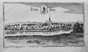 Lüneburg Kloster Lüne echter alter Merian Kupferstich der Erstausgabe 1654 - Picture 1 of 1