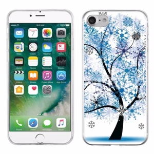 For Apple iPhone 8 Slim-Fit TPU Gel Protector Phone Case - Snowflakes Tree - Picture 1 of 3