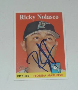 RICKY NOLASCO SIGNED AUTO'D 2007 TOPPS HERITAGE CARD #399 FLORIDA MIAMI MARLINS - Picture 1 of 2