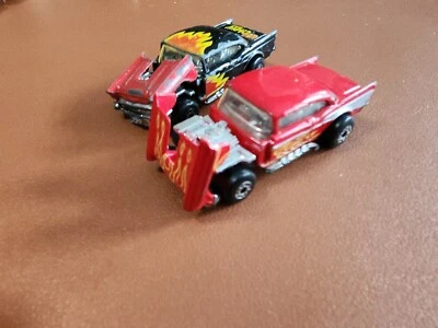 2 Matchbox Superfast Die-Cast modelo, 57 Chevy, usado desde 1979 capó abierto Foto 1 de 4