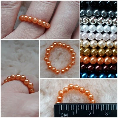 Perlenring, Ring elastisch, Vorsteckring, 4mm, Roségold - Bild 1 von 2