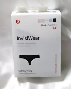 Neu Lululemon Invisiwear Mid-Rise Tanga - 5er Pack - Schwarz Multi - Größe S - Bild 1 von 3