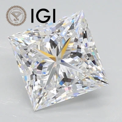 IGI Certified 1 Carat D VVS2 Princess Cut Loose CVD Lab Grown Diamond for rings - Image 1 of 4