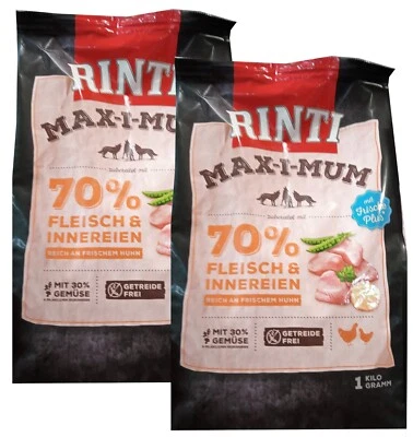 (EUR 13,35 / kg)  Rinti Maximum mit Huhn Hundefutter getreidefrei: 2 x 1 kg - Bild 1 von 2