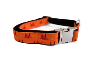 OHT FOX Luxury Fashion Designer Unique Cotton and Nylon Dog Collar - Picture 1 of 3