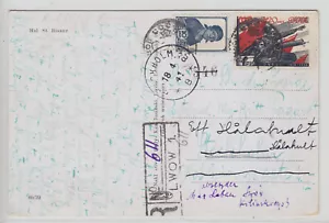 POLEN UKRAINE ZWEITER WELTKRIEG 1941 SOWJETISCHE BESETZUNG LWOW NACH STOCKHOLM EINGETRAGENE POSTKARTE - Bild 1 von 2