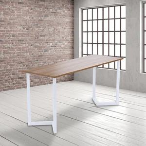 V Shaped Table Bench Desk Legs Retro Industrial Design Fully Welded - White - Picture 1 of 7