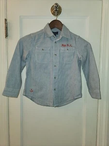 Ralph Lauren Polo Light Blue Button Down Shirt Boys Size 5 Long Sleeve NWT - Picture 1 of 5