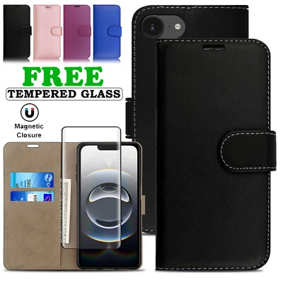 PK786 Case For Apple iPhone 16E 2025 Leather Wallet Flip Stand Phone Cover Case