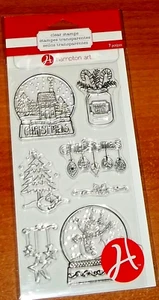 CLEAR ACRYLIC HAMPTON ART STAMPS SNOWGLOBES ~ Jar of Candycanes wks CTMH blk - Picture 1 of 1