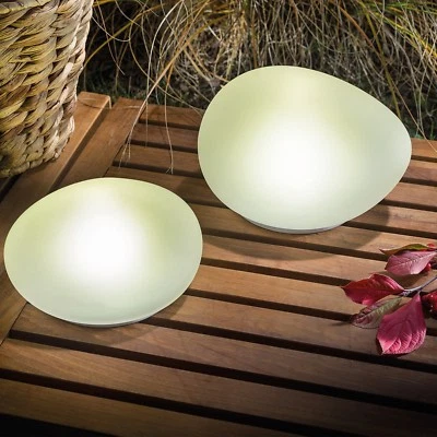 2x LED Solar Leuchtstein Solarleuchte Garten Gartenlampe Leuchte Lampe Glas NEU - Bild 1 von 3