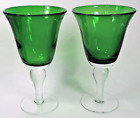 2 ARTLAND GLASS EMERALD GREEN GOBLETS (MINT)