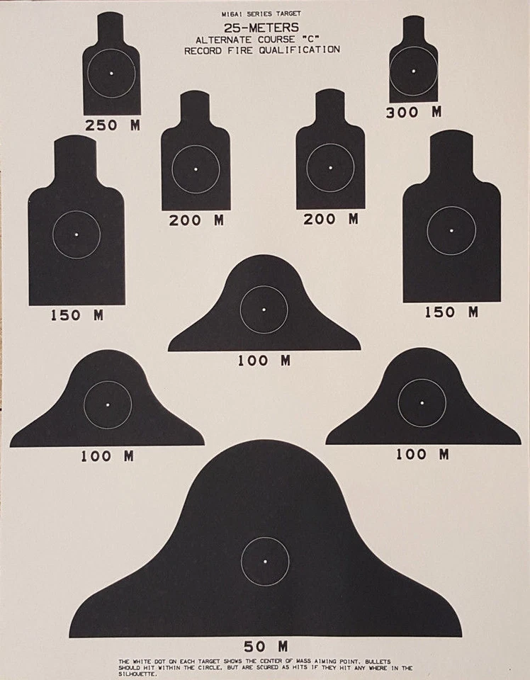 CROSSHAIR6 ALT C 25-Meter Scaled Silhouette Timed-Fire Target, 17.5" x 22.2 - Pack of 10