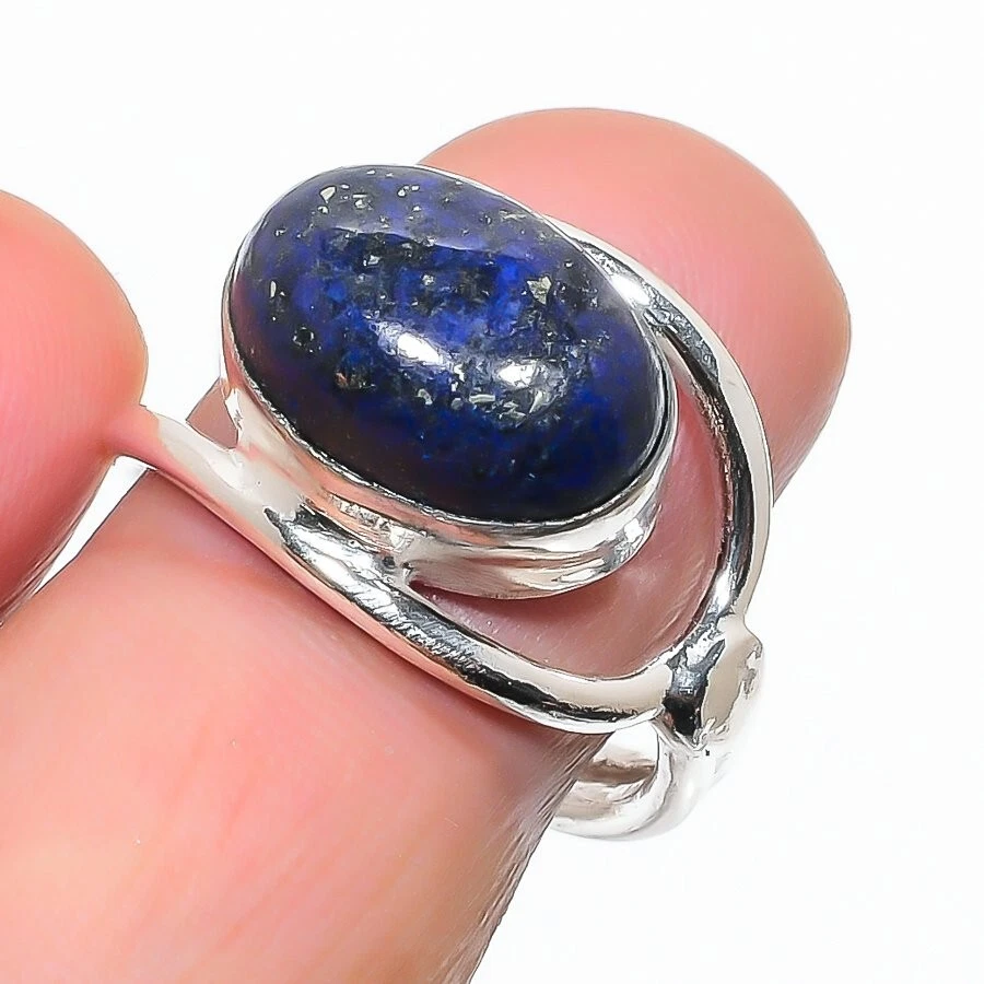Lapis Lazuli Gemstone Handmade 925 Sterling Silver Jewelry Ring Size 8 (US) - Image 1 of 1