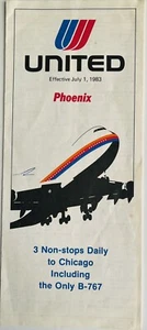 United Airlines - Horario Phoenix - Eff. 1 jul 1983 - Imagen 1 de 1