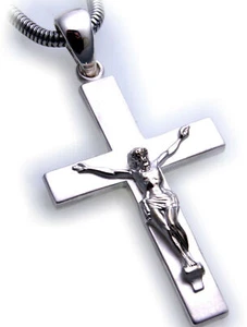 Cross Pendant With Jesus Genuine Silver 925 Sterling New Quality Inri Unisex - Picture 1 of 6