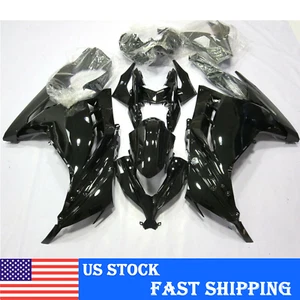 Gloss Black Fairing Kit For Kawasaki Ninja 300 2013-2017 ABS Injection Bodywork - Picture 1 of 3