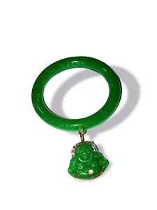 Imperial Jade Color Bracelet With Amulet Of Luck, Protection And Wealth. - Picture 1 of 2