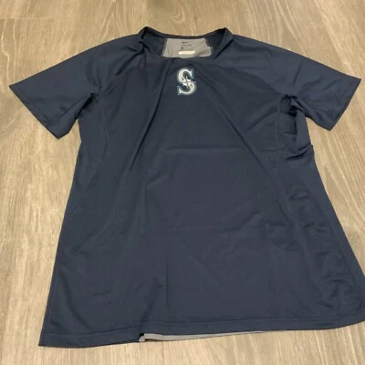 Seattle Mariners Nike Pro S/S Shirt Men’s Size: XL LeBlanc Used Navy Blue - Image 1 of 3