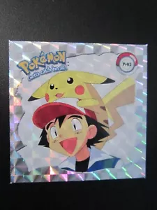PIKACHU & ASH PR03 POKEMON ARTBOX PEGATINA PRIZM SERIE 1 1999 CASI NUEVO - Imagen 1 de 2