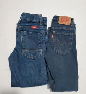 Boys Jeans Levis size 7 and Wrangler Size 6 - Picture 1 of 13