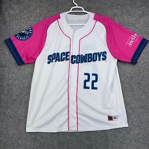 Sugar Land Space Cowboys Mens XL White Pink SGA Minor League Baseball