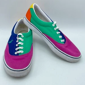 POLO RALPH LAUREN Keaton Pony Sneaker Canvas Colorblock Mens 11.5 Fabric Upper - Picture 1 of 8
