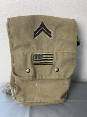 Rothco Vintage Canvas Wayfarer Bag Satchel Embroidered Flag And Corporal Patch - Изображение 1 из 3