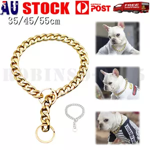Stainless Steel Pet Chain Dog Collars Durable For Medium Large Dogs Training AU - Picture 1 of 12