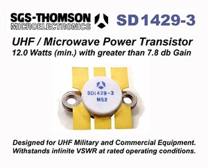 SD1429-3 HF/UHF/Mikrowelle Leistungstransistor UHF Militär & Kommerziell - USA VERSAND - Bild 1 von 4