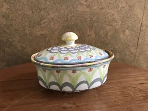 Vintage Mackenzie Childs KING FERRY Chowder Bowl w/ Lid - Picture 1 of 4