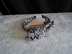 Haarreif/schwarz/weiß/Stoff/Schleife/neu - Bild 1 von 3