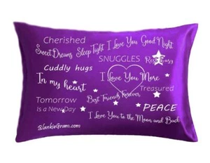 Funda de almohada I Love You estampada satinada 2 tamaños y colores Blankiegram - Imagen 1 de 6