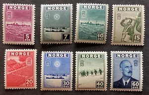 NORUEGA 1943 Juego Definitivos de 8 a 60ore lhm (B546) - Imagen 1 de 2