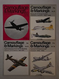 4 CAMOUFLAGE & MARKINGS AIRPLANE BOOKS RAF 36-45, B-17, B-29, P-51 & F-6 - Imagen 1 de 2