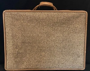 Vintage 1960s Hartmann Luggage Tweed and Leather 24” x 18” x 7” - Picture 1 of 11