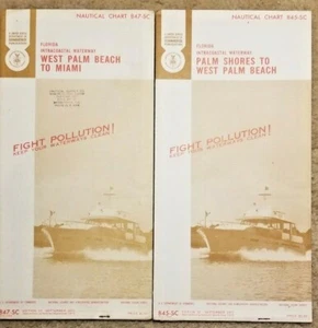 1971 Seekarten Palm Shores nach West Palm Beach nach Miami 845-SC und 847-SC - Bild 1 von 9