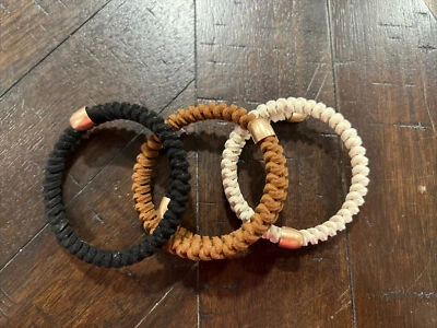 Plunder 时尚珠宝人造皮革袖口手链 - 3 件套 — 第 1/4 张图片