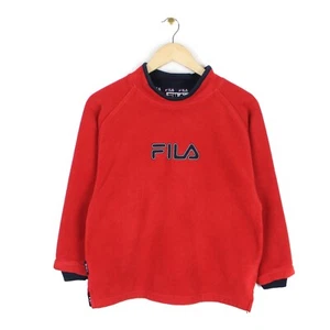 Fila Vintage Y2K Womens Red Spell Out Mock Neck Fleece Sweatshirt - 32"/XS - Picture 1 of 9