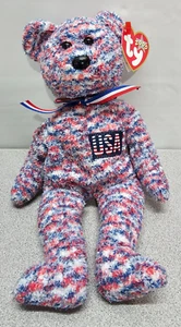 Ty Beanie Baby USAnThe Bear DOB July 4th 2000 w/ Tags - Picture 1 of 9