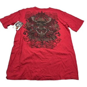 Xtreme Couture by Affliction Distressed Vintage Skull Crossed Up Shirt Sz XL - Picture 1 of 12