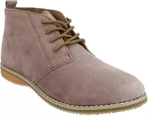 Botas al tobillo para hombre de gamuza cuero desierto marrón camello informales formales con cordones Reino Unido 7-11 - Imagen 1 de 20
