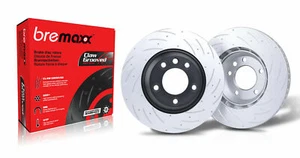 Bremaxx Slotted Disc Brake Rotors Front For Lancer Evo 5 6 7 8 9 - Picture 1 of 2