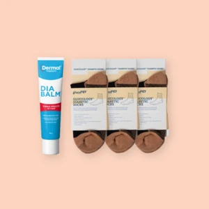 Glucology® Foot Care Bundle | Diabetic Socks & Dia-Balm | Heel Cracked Cream