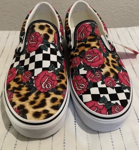 Vans ghepardo classico slip on rosa stampa animale taglie W 6 5 M 5 vecchioo leopar