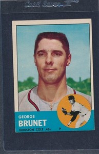 1963 Topps #538 George Brunet Colt 45s EX 63T538-90316-6