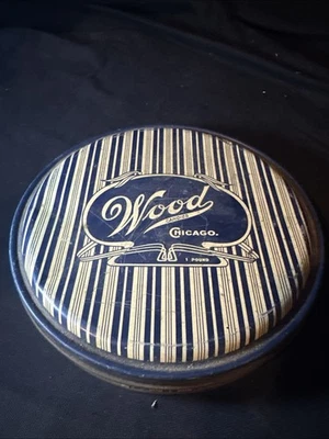 Antique Advertising Candy Tin Wood Candies Chicago ILL Candy Confections 1920s - Image 1 of 4